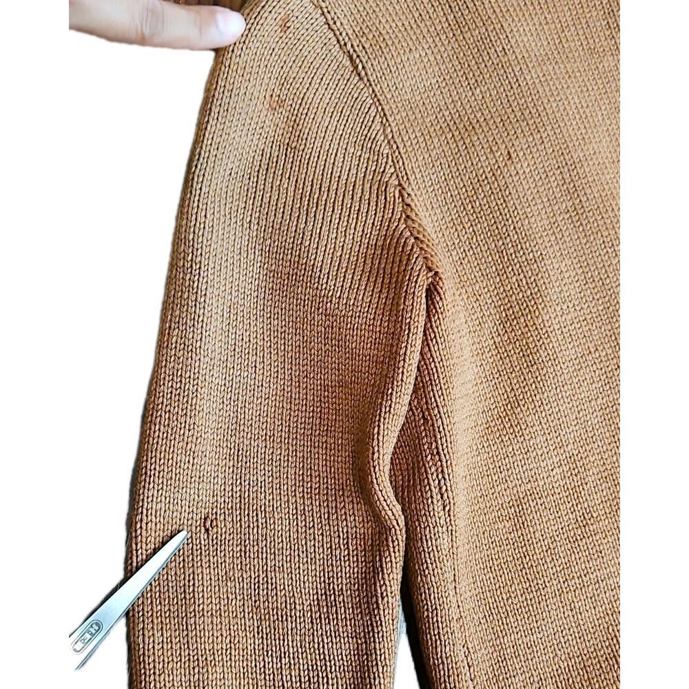 Vintage Women's Burnt Orange Knit Owl V-Neck Button-Front Cardigan Sweater XS/ S - Picture 8 of 8
